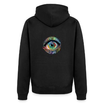 ŒIL TRIPPY - Veste à capuche bio Premium Unisexe - noir - Dos - Nico (187cm)