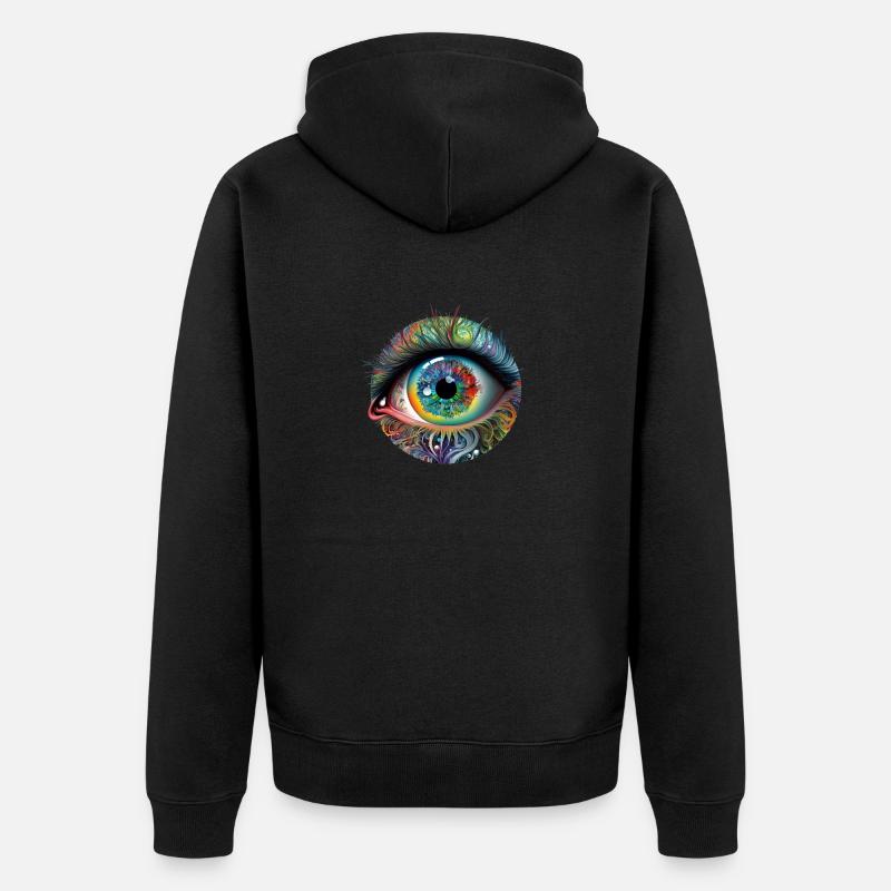 ŒIL TRIPPY - Veste à capuche bio Premium Unisexe - noir