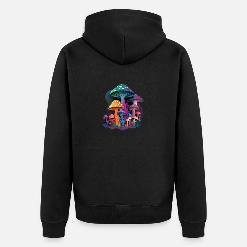 CHAMPIGNONS TRIPPY - Veste à capuche bio Premium Unisexe - noir