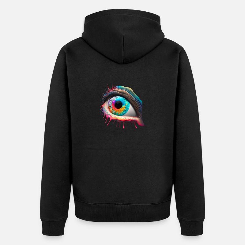 ŒIL TRIPPY - Veste à capuche bio Premium Unisexe - noir