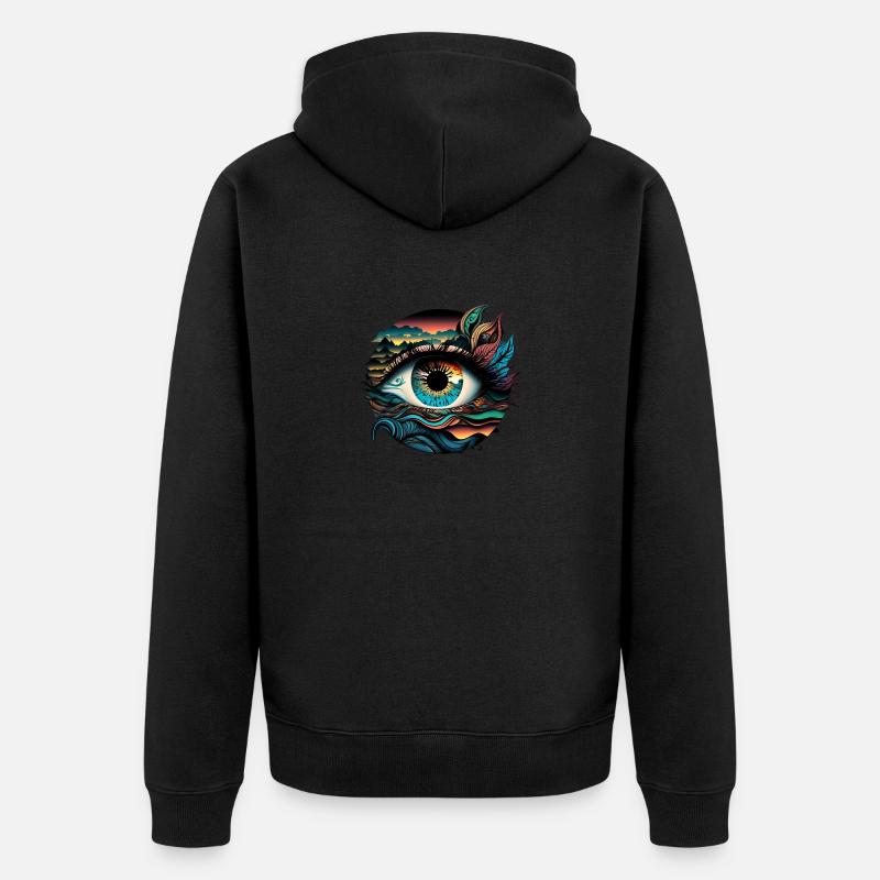 ŒIL TRIPPY - Veste à capuche bio Premium Unisexe - noir