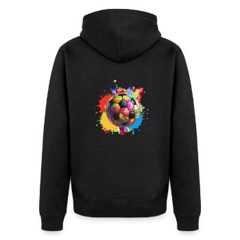 football, graffiti, colorful, painting, splash - Unisex Premium Organic Zip Hoodie - black - Back - Nico (187cm)