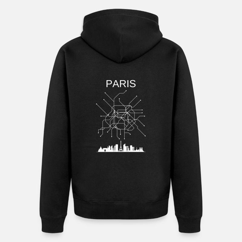 Paris Stadt - Unisex Premium Bio Zip Hoodie - Schwarz