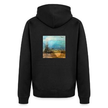 THE DESERT - Unisex Premium Organic Zip Hoodie - black - Back - Nico (187cm)