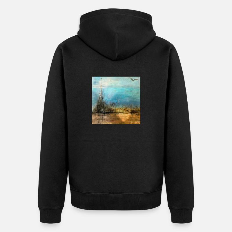 DIE WÜSTE - Unisex Premium Bio Zip Hoodie - Schwarz