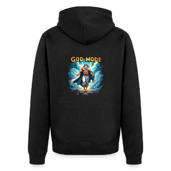 Mode Dieu - Zeus dans les nuages - Veste à capuche bio Premium Unisexe - noir - Dos - Nico (187cm)