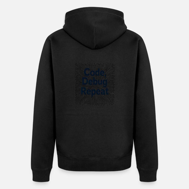 Code Debug Repeat - Software Engineer - Unisex Premium Bio Zip Hoodie - Schwarz