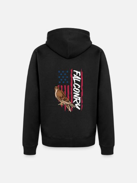 Falconry Ornithology Gift - Unisex Premium Organic Zip Hoodie - black
