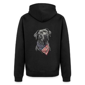 Deutsche Dogge - Unisex Premium Bio Zip Hoodie - Schwarz - Hinten - Nico (187cm)