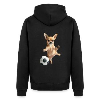 Chihuahua - Unisex Premium Bio Zip Hoodie - Schwarz - Hinten - Nico (187cm)