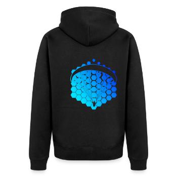 Paraglider Gleitschirm Paragleiten Damen - Unisex Premium Bio Zip Hoodie - Schwarz - Hinten - Nico (187cm)