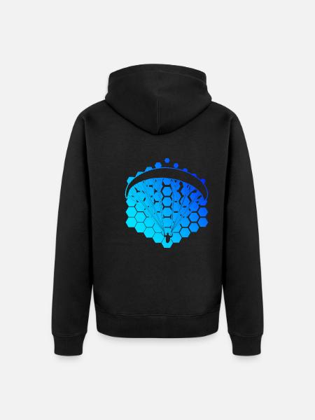 Paraglider Gleitschirm Paragleiten Damen - Unisex Premium Bio Zip Hoodie - Schwarz