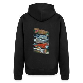 Jurassic World De Nombreux Dinosaures Différents - Veste à capuche bio Premium Unisexe - noir - Dos - Nico (187cm)