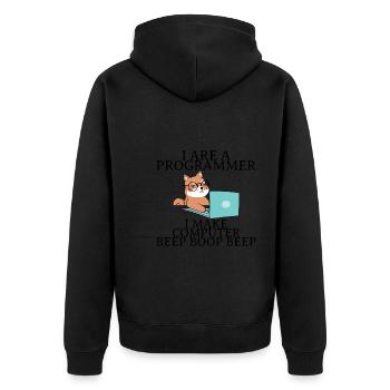 Je suis un programmeur Je fais bip d’ordinateur boop beep4 - Veste à capuche bio Premium Unisexe - noir - Dos - Nico (187cm)