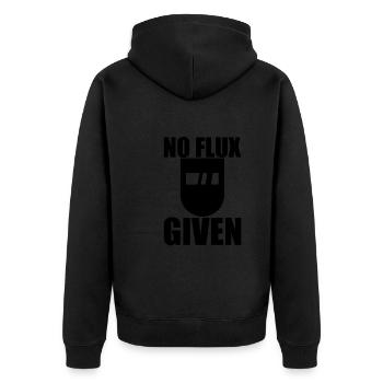 No Flux Given 5 - Unisex Premium Organic Zip Hoodie - black - Back - Nico (187cm)