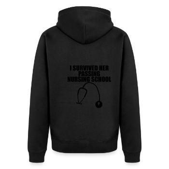 I Survived Her Passing Nursing School 11 - Unisex Premium Organic Zip Hoodie - black - Back - Nico (187cm)