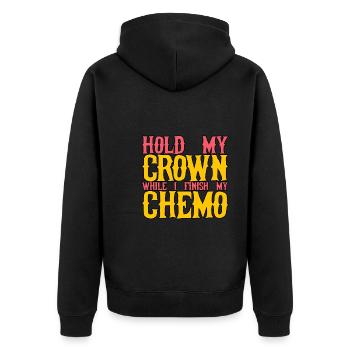 Tenez ma couronne pendant que je termine ma chimio 25 - Veste à capuche bio Premium Unisexe - noir - Dos - Nico (187cm)