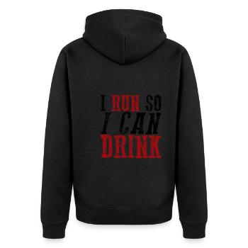 I Run So I Can Drink 3 - Unisex Premium Organic Zip Hoodie - black - Back - Nico (187cm)