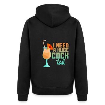 J’ai besoin d’un énorme cocktail 4 - Veste à capuche bio Premium Unisexe - noir - Dos - Nico (187cm)