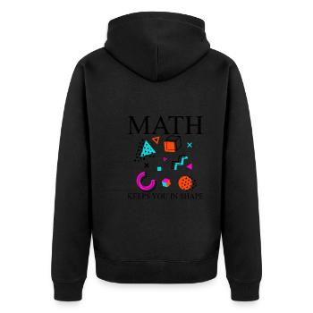 Math Keeps You In Shape - Unisex Premium Organic Zip Hoodie - black - Back - Nico (187cm)
