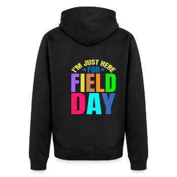I'm Just Here For Field Day 27 - Unisex Premium Organic Zip Hoodie - black - Back - Nico (187cm)