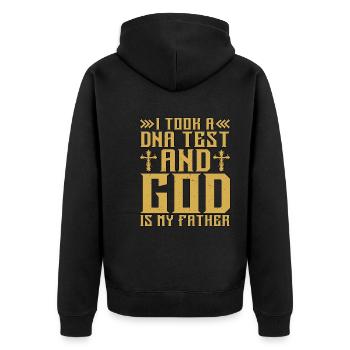 I took a DNA test and God is my father 17 - Unisex Premium Organic Zip Hoodie - black - Back - Nico (187cm)