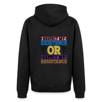 Respectez mon existence ou attendez-vous à ma résistance 8 - Veste à capuche bio Premium Unisexe - noir - Dos - Nico (187cm)