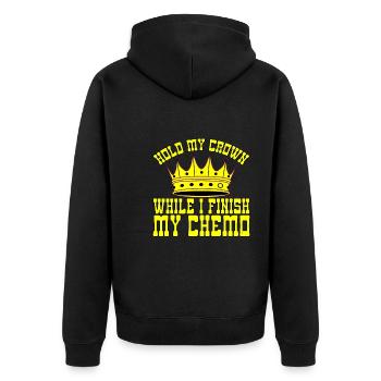 Tenez ma couronne pendant que je termine ma chimio 28 - Veste à capuche bio Premium Unisexe - noir - Dos - Nico (187cm)