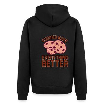 Les cookies améliorent tout 5 - Veste à capuche bio Premium Unisexe - noir - Dos - Nico (187cm)