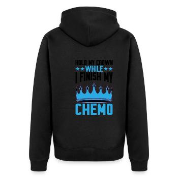 Tenez ma couronne pendant que je termine ma chimio 29 - Veste à capuche bio Premium Unisexe - noir - Dos - Nico (187cm)
