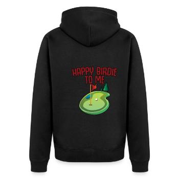 Happy Birdie To Me 2 - Unisex Premium Organic Zip Hoodie - black - Back - Nico (187cm)