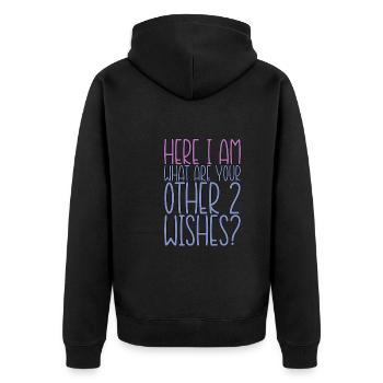 Me voici, quels sont vos 2 autres souhaits 2 - Veste à capuche bio Premium Unisexe - noir - Dos - Nico (187cm)