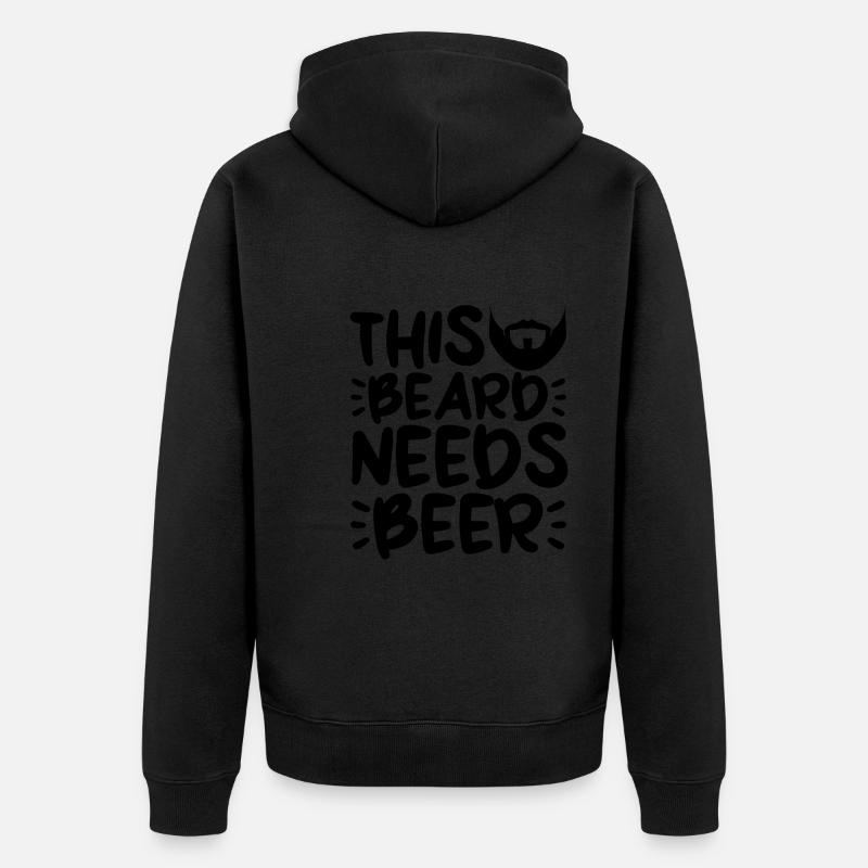 This Beard Needs Beer 4 - Unisex Premium Bio Zip Hoodie - Schwarz