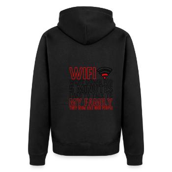 Wifi Went Down For 5 Minutes 4 - Unisex Premium Organic Zip Hoodie - black - Back - Nico (187cm)