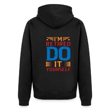 I'm retired, do it yourself 9 - Unisex Premium Bio Zip Hoodie - Schwarz - Hinten - Nico (187cm)