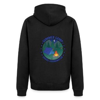 Summer Camp Chaos Coordinator 4 - Unisex Premium Bio Zip Hoodie - Schwarz - Hinten - Nico (187cm)