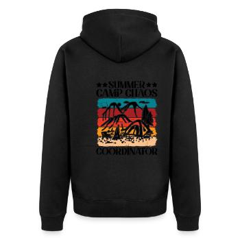 Summer Camp Chaos Coordinator 5 - Unisex Premium Bio Zip Hoodie - Schwarz - Hinten - Nico (187cm)