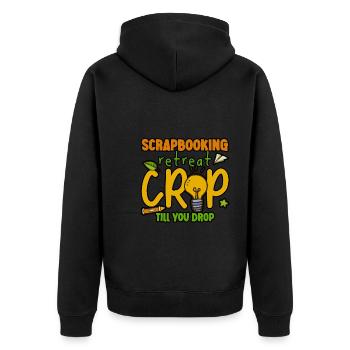 Scrapbooking Retreat Crop jusqu’à ce que vous tombiez 3 - Veste à capuche bio Premium Unisexe - noir - Dos - Nico (187cm)