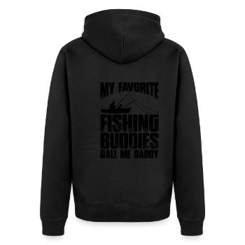 Mes copains de pêche préférés m’appellent papa 2 - Veste à capuche bio Premium Unisexe - noir - Dos - Nico (187cm)
