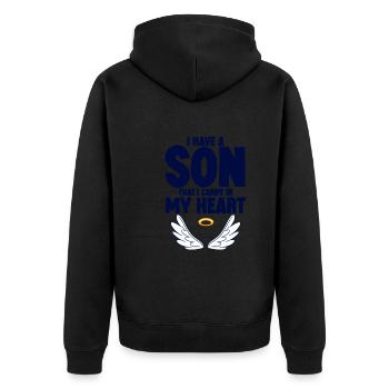 J’ai un fils que je porte dans mon cœur - Veste à capuche bio Premium Unisexe - noir - Dos - Nico (187cm)