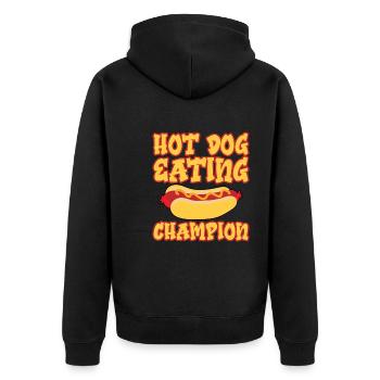 Champion mangeur de hot-dogs 5 - Veste à capuche bio Premium Unisexe - noir - Dos - Nico (187cm)