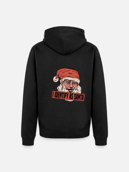 I Identify As Santa 7 - Unisex Premium Organic Zip Hoodie - black
