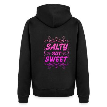 Salé mais sucré 8 - Veste à capuche bio Premium Unisexe - noir - Dos - Nico (187cm)