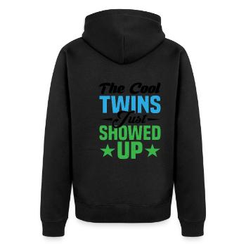 The Cool Twins Just Showed Up 13 - Unisex Premium Organic Zip Hoodie - black - Back - Nico (187cm)