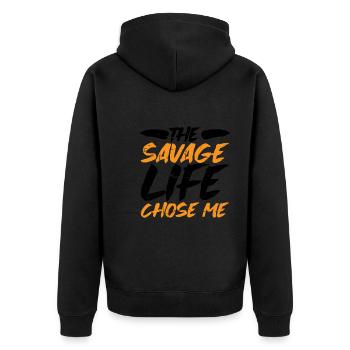 La vie sauvage m’a choisi 8 - Veste à capuche bio Premium Unisexe - noir - Dos - Nico (187cm)
