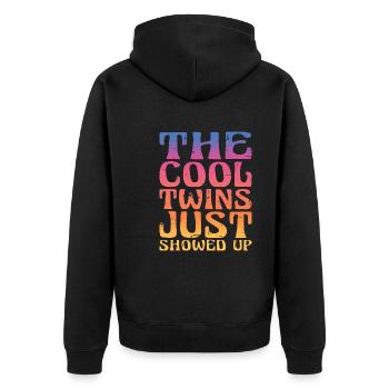 The Cool Twins Just Showed Up 12 - Unisex Premium Organic Zip Hoodie - black - Back - Nico (187cm)
