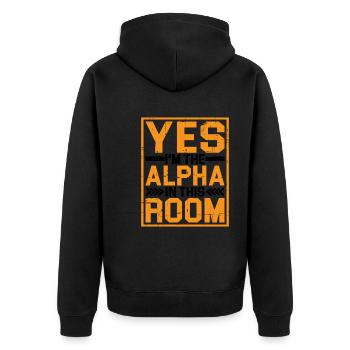 Oui, je suis l’Alpha dans cette pièce 12 - Veste à capuche bio Premium Unisexe - noir - Dos - Nico (187cm)