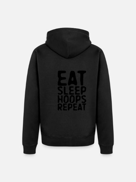 Eat Sleep Hoops Repeat - Unisex Premium Organic Zip Hoodie - black