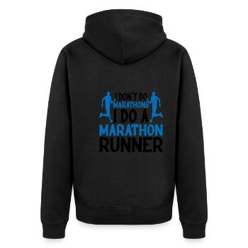 Je ne fais pas de marathons, je fais un coureur de marathon - Veste à capuche bio Premium Unisexe - noir - Dos - Nico (187cm)