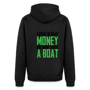 I Used To Have Money But Now I Have A Boat - Unisex Premium Organic Zip Hoodie - black - Back - Nico (187cm)